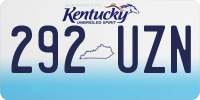 KY license plate 292UZN