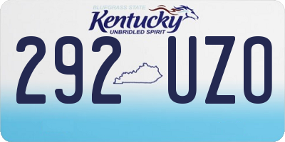 KY license plate 292UZO