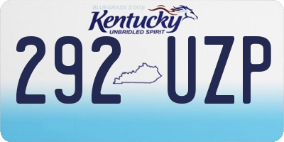 KY license plate 292UZP