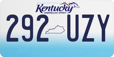 KY license plate 292UZY