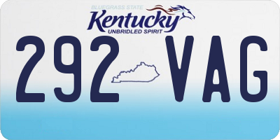 KY license plate 292VAG