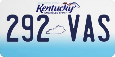 KY license plate 292VAS