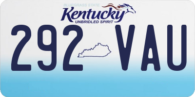 KY license plate 292VAU