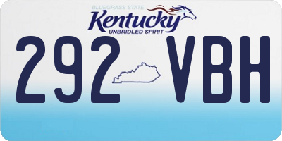 KY license plate 292VBH