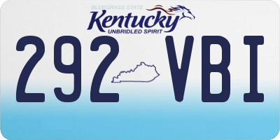 KY license plate 292VBI