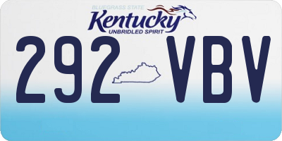 KY license plate 292VBV