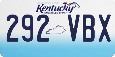 KY license plate 292VBX