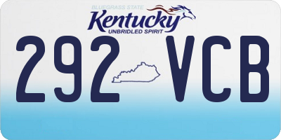 KY license plate 292VCB