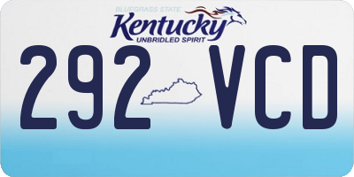 KY license plate 292VCD