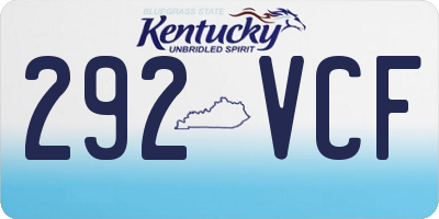 KY license plate 292VCF