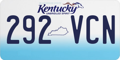 KY license plate 292VCN