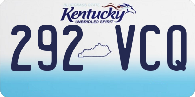 KY license plate 292VCQ