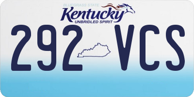 KY license plate 292VCS
