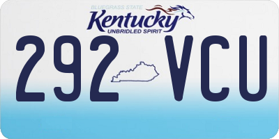 KY license plate 292VCU