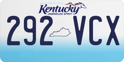 KY license plate 292VCX
