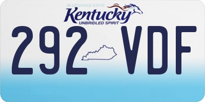 KY license plate 292VDF