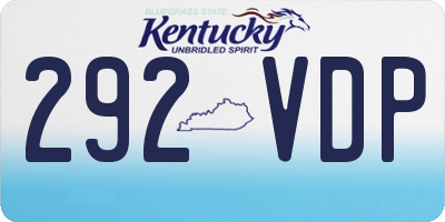 KY license plate 292VDP