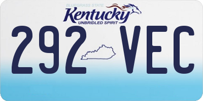 KY license plate 292VEC