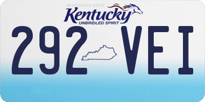 KY license plate 292VEI