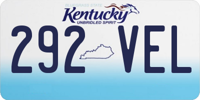 KY license plate 292VEL