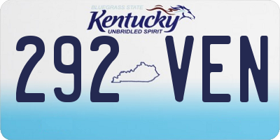 KY license plate 292VEN