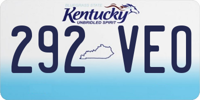 KY license plate 292VEO
