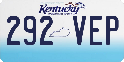 KY license plate 292VEP