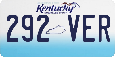 KY license plate 292VER