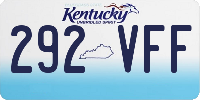 KY license plate 292VFF