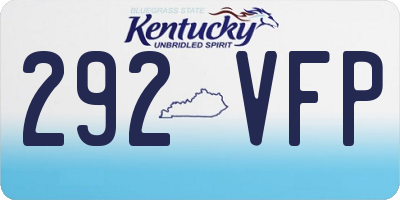 KY license plate 292VFP