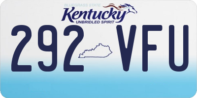 KY license plate 292VFU