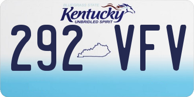 KY license plate 292VFV
