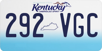 KY license plate 292VGC