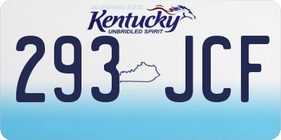 KY license plate 293JCF