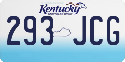 KY license plate 293JCG