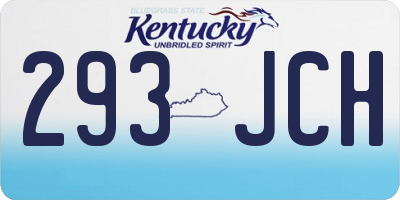 KY license plate 293JCH