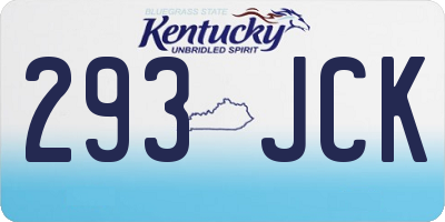 KY license plate 293JCK