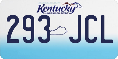KY license plate 293JCL
