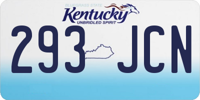 KY license plate 293JCN