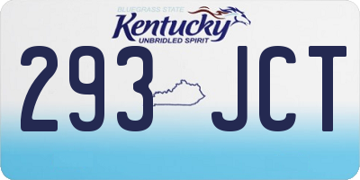 KY license plate 293JCT