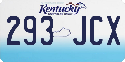 KY license plate 293JCX