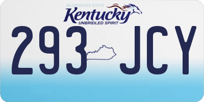 KY license plate 293JCY