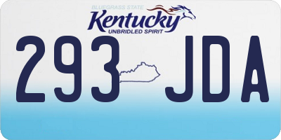KY license plate 293JDA