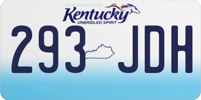 KY license plate 293JDH
