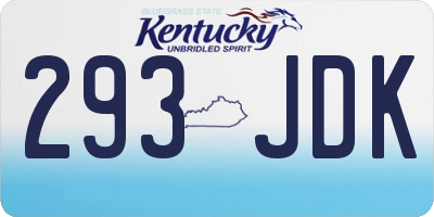 KY license plate 293JDK