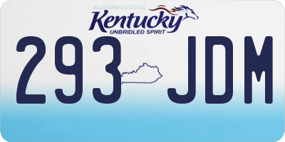 KY license plate 293JDM