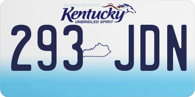 KY license plate 293JDN