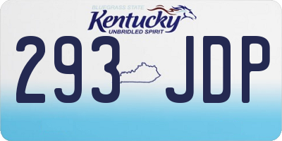 KY license plate 293JDP
