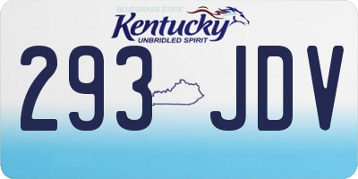 KY license plate 293JDV