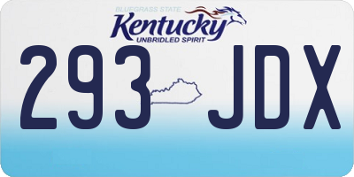 KY license plate 293JDX